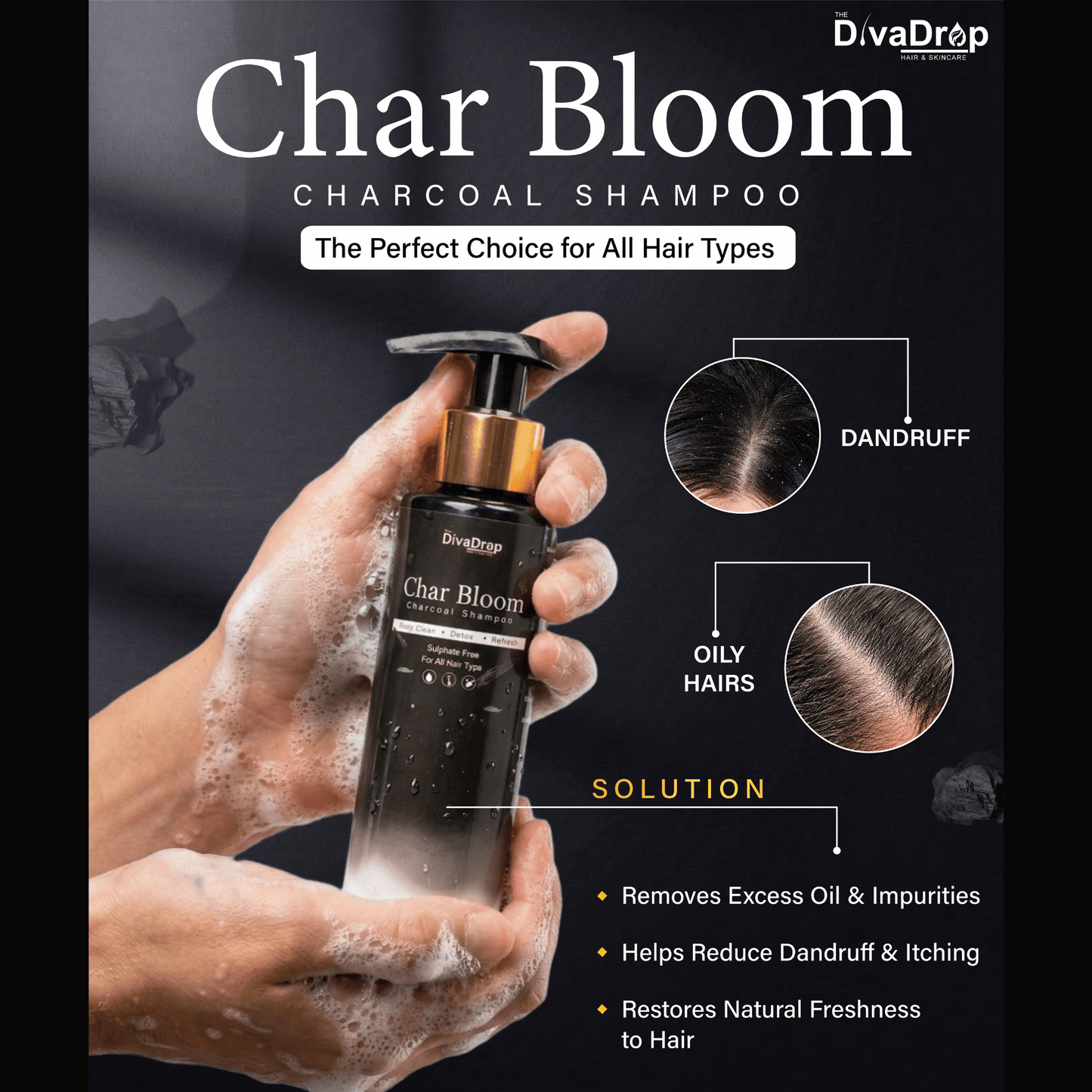 Char Bloom Activated Charcoal Shampoo – 100ml
