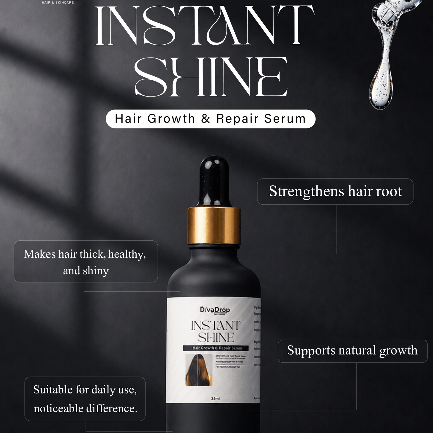 Instant Shine Hair Growth & Repair Serum – 35ml